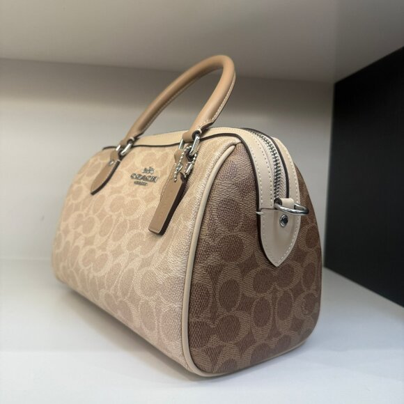 coach Rowan Satchel Bag In Blocked Signature Canvas cw377 - Picture 4 of 7